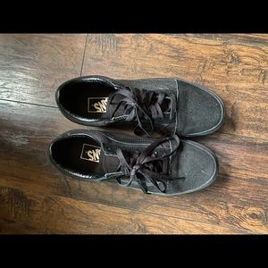 All black Platform Vans